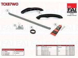 FAI AutoParts TCK87WO pavaros grandinės komplektas 
 Variklis -> Variklio uždegimo laiko reguliavimo kontrolė -> Sinchronizavimo grandinė/įtempiklis/kreiptuvas -> Pavaros grandinės komplektas
03C109158A