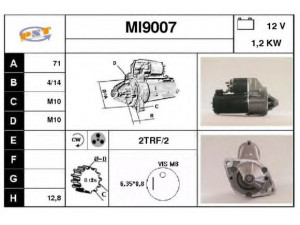 SNRA MI9007 starteris 
 Elektros įranga -> Starterio sistema -> Starteris
MD308088
