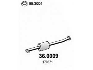 ASSO 36.0009 katalizatoriaus keitiklis 
 Išmetimo sistema -> Katalizatoriaus keitiklis
1313583080, 1316569080, 1319603080