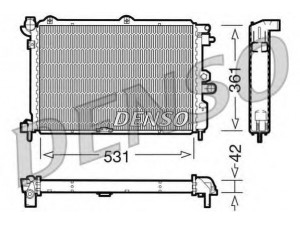 DENSO DRM20025 radiatorius, variklio aušinimas 
 Aušinimo sistema -> Radiatorius/alyvos aušintuvas -> Radiatorius/dalys
1300104, 1300104