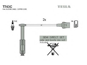 TESLA T743C uždegimo laido komplektas 
 Kibirkšties / kaitinamasis uždegimas -> Uždegimo laidai/jungtys