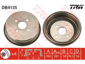 TRW DB4135 stabdžių būgnas 
 Stabdžių sistema -> Būgninis stabdys -> Stabdžių būgnas
4243116030, 4243116031