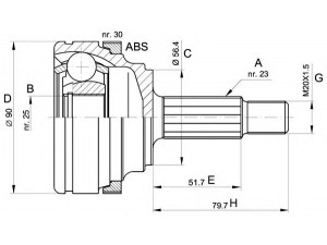 OPEN PARTS CVJ5332.10 jungčių komplektas, kardaninis velenas 
 Ratų pavara -> Sujungimai/komplektas
7701351948