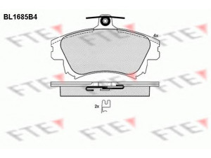 FTE BL1685B4 stabdžių trinkelių rinkinys, diskinis stabdys 
 Techninės priežiūros dalys -> Papildomas remontas
MR 527 656, MR 850 976, MR 955 351