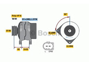 BOSCH 0 124 325 073 kintamosios srovės generatorius 
 Elektros įranga -> Kint. sr. generatorius/dalys -> Kintamosios srovės generatorius