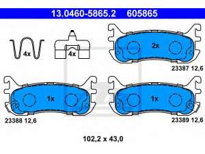 ATE 13.0460-5865.2 stabdžių trinkelių rinkinys, diskinis stabdys 
 Techninės priežiūros dalys -> Papildomas remontas
N0Y8-26-43Z, N0Y8-26-43ZA, NAY5-26-43Z