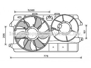 AVA QUALITY COOLING FD7591 ventiliatorius, radiatoriaus 
 Aušinimo sistema -> Oro aušinimas
1439619, 2T148C607BC, 2T148C607BD