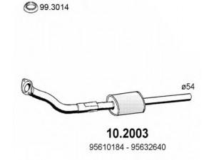 ASSO 10.2003 priekinis duslintuvas 
 Išmetimo sistema -> Duslintuvas
95610184, 95632640