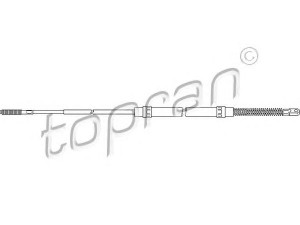 TOPRAN 501 093 trosas, stovėjimo stabdys 
 Stabdžių sistema -> Valdymo svirtys/trosai
1 153 582, 1 158 421, 1 158 423