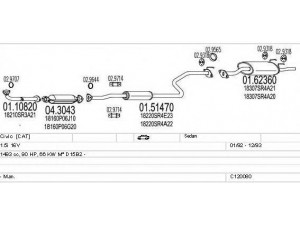 MTS C120080002700 išmetimo sistema 
 Išmetimo sistema -> Išmetimo sistema, visa