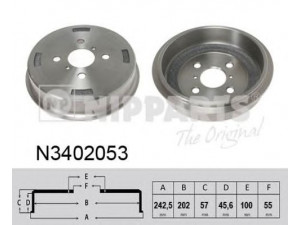 NIPPARTS N3402053 stabdžių būgnas 
 Stabdžių sistema -> Būgninis stabdys -> Stabdžių būgnas
42431-0D030