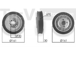 TREVI AUTOMOTIVE PC1010 skriemulys, alkūninis velenas 
 Diržinė pavara -> Dirželio skriemulys
028105243K, 028105243K, 028105243K