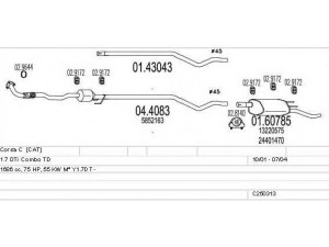 MTS C250313005450 išmetimo sistema 
 Išmetimo sistema -> Išmetimo sistema, visa