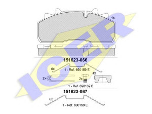 ICER 151623-066 stabdžių trinkelių rinkinys, diskinis stabdys 
 Techninės priežiūros dalys -> Papildomas remontas
162 8064, 659742-1, 2114 3305 7008 000