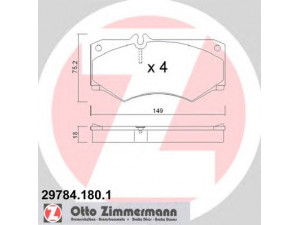 ZIMMERMANN 29784.180.1 stabdžių trinkelių rinkinys, diskinis stabdys 
 Techninės priežiūros dalys -> Papildomas remontas
001 420 1420, 003 420 0720, 004 420 1420