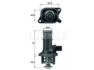 MAHLE ORIGINAL TI 16 105 termostatas, aušinimo skystis 
 Aušinimo sistema -> Termostatas/tarpiklis -> Thermostat
06A 121 114