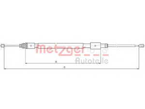 METZGER 10.4716 trosas, stovėjimo stabdys 
 Stabdžių sistema -> Valdymo svirtys/trosai
4750.W3, 9648084880