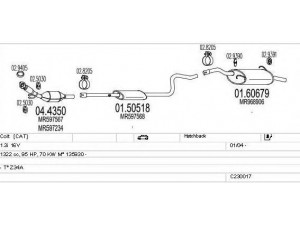 MTS C230017004653 išmetimo sistema 
 Išmetimo sistema -> Išmetimo sistema, visa