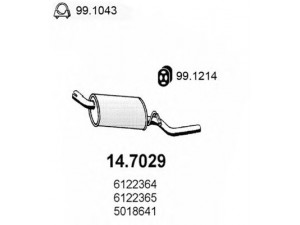 ASSO 14.7029 galinis duslintuvas 
 Išmetimo sistema -> Duslintuvas
5018641, 6122364, 6122365