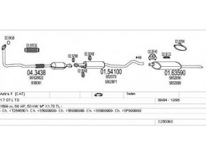 MTS C250093005203 išmetimo sistema 
 Išmetimo sistema -> Išmetimo sistema, visa