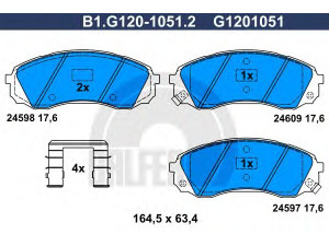 GALFER B1.G120-1051.2 stabdžių trinkelių rinkinys, diskinis stabdys 
 Techninės priežiūros dalys -> Papildomas remontas
58101-4HA50, 58101-4DE00