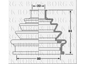 BORG & BECK BCB6175 gofruotoji membrana, kardaninis velenas 
 Ratų pavara -> Gofruotoji membrana
4A0407285