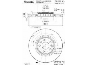 BRECO BV 8882 stabdžių diskas 
 Stabdžių sistema -> Diskinis stabdys -> Stabdžių diskas
402060003R, 402064155R