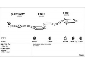 FENNO VO502 išmetimo sistema 
 Išmetimo sistema -> Išmetimo sistema, visa