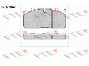 FTE BL1758A2 stabdžių trinkelių rinkinys, diskinis stabdys 
 Techninės priežiūros dalys -> Papildomas remontas
1436901, 190 6467, 2611-12999703VT
