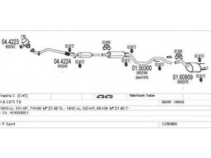 MTS C250989011637 išmetimo sistema 
 Išmetimo sistema -> Išmetimo sistema, visa