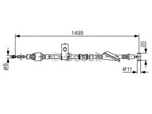 BOSCH 1 987 477 793 trosas, stovėjimo stabdys 
 Stabdžių sistema -> Valdymo svirtys/trosai
54401 62G00 000, 54401-62G00