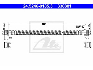 ATE 24.5246-0185.3 stabdžių žarnelė 
 Stabdžių sistema -> Stabdžių žarnelės
4806 C0, 4806 C0
