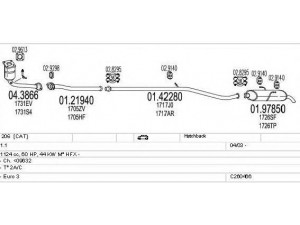 MTS C260466007793 išmetimo sistema 
 Išmetimo sistema -> Išmetimo sistema, visa