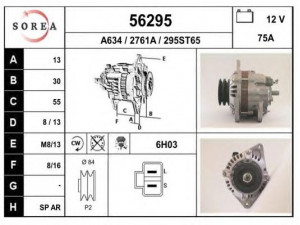 EAI 56295 kintamosios srovės generatorius 
 Elektros įranga -> Kint. sr. generatorius/dalys -> Kintamosios srovės generatorius
A3T00599