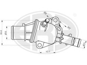 ERA 350218 termostatas, aušinimo skystis 
 Aušinimo sistema -> Termostatas/tarpiklis -> Thermostat
46527104
