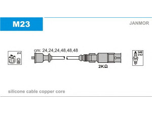 JANMOR M23 uždegimo laido komplektas 
 Kibirkšties / kaitinamasis uždegimas -> Uždegimo laidai/jungtys
0002576v002000000, 002576V002