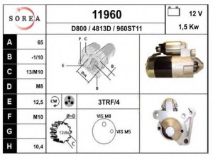 EAI 11960 starteris 
 Elektros įranga -> Starterio sistema -> Starteris
M1T85682, 8200096510