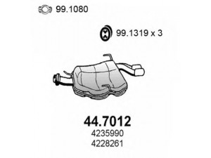 ASSO 44.7012 galinis duslintuvas 
 Išmetimo sistema -> Duslintuvas
4228261, 4235990, 4528261, 4535990