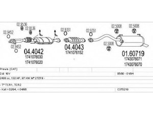 MTS C370219001856 išmetimo sistema 
 Išmetimo sistema -> Išmetimo sistema, visa