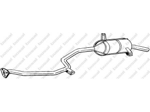 BOSAL 285-777 galinis duslintuvas 
 Išmetimo sistema -> Duslintuvas
MB 252676, MB 925128
