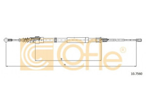 COFLE 10.7560 trosas, stovėjimo stabdys 
 Stabdžių sistema -> Valdymo svirtys/trosai
8N0609721F