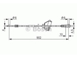 BOSCH 1 987 477 349 trosas, stovėjimo stabdys 
 Stabdžių sistema -> Valdymo svirtys/trosai