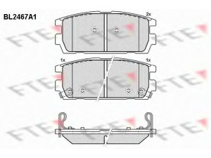 FTE BL2467A1 stabdžių trinkelių rinkinys, diskinis stabdys 
 Techninės priežiūros dalys -> Papildomas remontas
58302-H1A00, 58302-H1A10