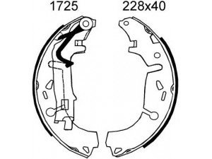 BSF 01725 stabdžių trinkelių komplektas 
 Techninės priežiūros dalys -> Papildomas remontas
4241N8, 77363858, 77364264, 77364667