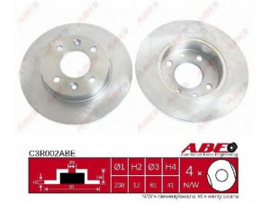 ABE C3R002ABE stabdžių diskas 
 Stabdžių sistema -> Diskinis stabdys -> Stabdžių diskas
77.00.704.705, 77.01.204.282, 2677509716