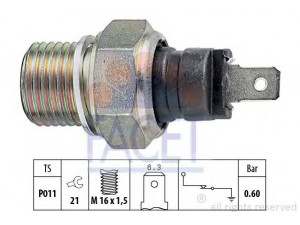 FACET 7.0021 alyvos slėgio jungiklis 
 Variklis -> Variklio elektra
1131 14, 91 040 130, 91 521 113