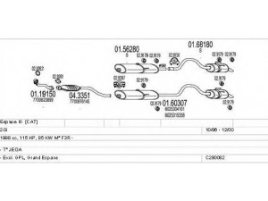MTS C280082006621 išmetimo sistema 
 Išmetimo sistema -> Išmetimo sistema, visa