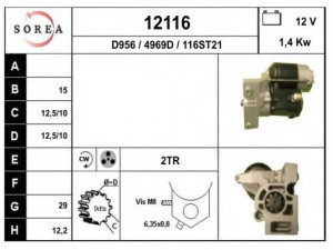 EAI 12116 starteris 
 Elektros įranga -> Starterio sistema -> Starteris
8943647220, 8943647221, 8943843140