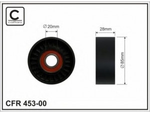 CAFFARO 453-00 kreipiantysis skriemulys, V formos rumbuotas diržas