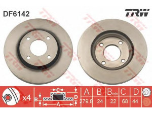 TRW DF6142 stabdžių diskas 
 Stabdžių sistema -> Diskinis stabdys -> Stabdžių diskas
40206EM10A